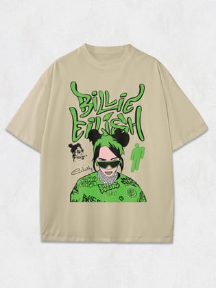 Billie Eilish Oversized T-Shirt-Beige / S