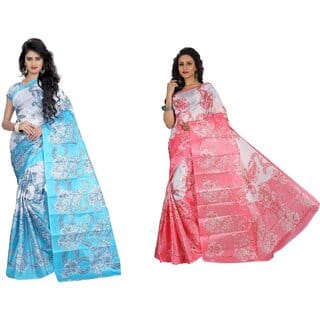 SVB Saree Multicolour Taffeta Silk Saree Without Blouse Piece