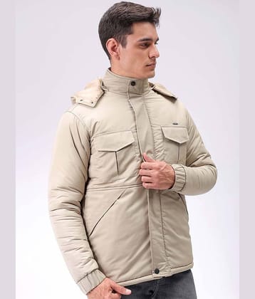 The Indian Garage Co. Polyester Men's Biker Jacket - Beige ( Pack of 1 )