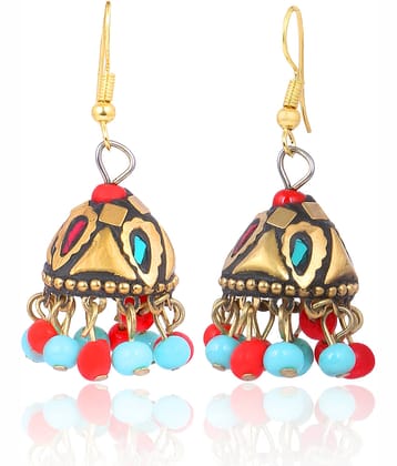 Darshini Designs Multicolored Alloy Jhumki Earrings Set For Girls And Women