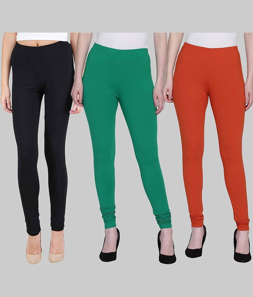 FnMe - Multicolor Lycra Women's Leggings ( Pack of 3 )