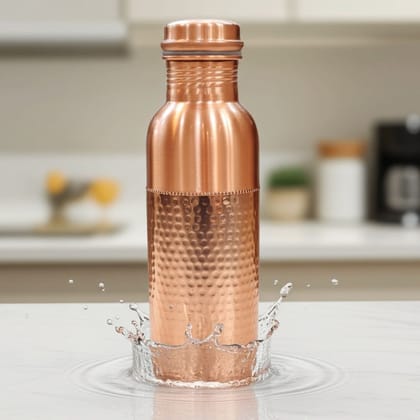 Copper Drinking Water Bottle 900 ML | Pure Copper Leakproof Bottle , Height : 11 Inch (BCMAS202 K)