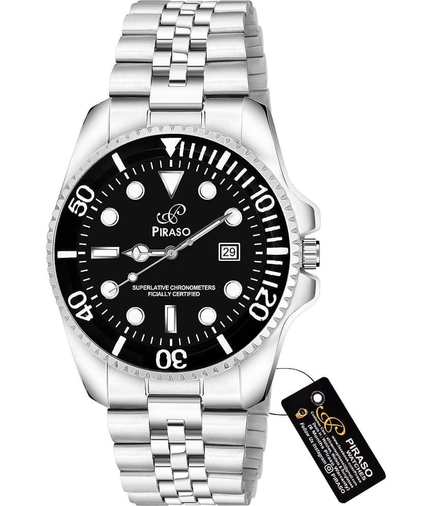 PIRASO Silver Stainless Steel Analog Men's Watch