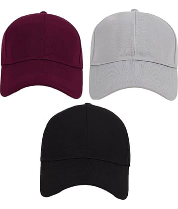 Zacharias - Multi Color Cotton Blend Men's Cap ( Pack of 3 )