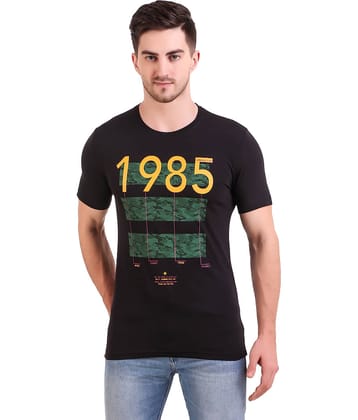 Bravezi Pack of 1 Cotton Blend Slim Fit Men's T-Shirt ( Black )