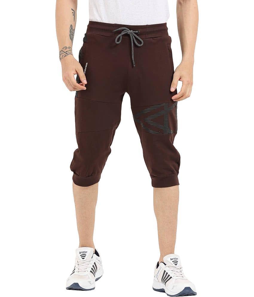 Ardeur - Brown Cotton Men's Three-Fourths ( Pack of 1 )