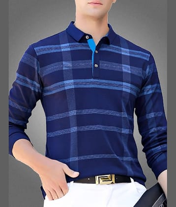Eyebogler Pack of 1 Cotton Blend Regular Fit Men's Polo T-Shirt ( Navy )