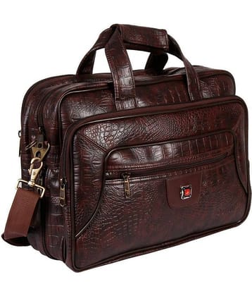 Da Tasche Brown Leather Office Bag