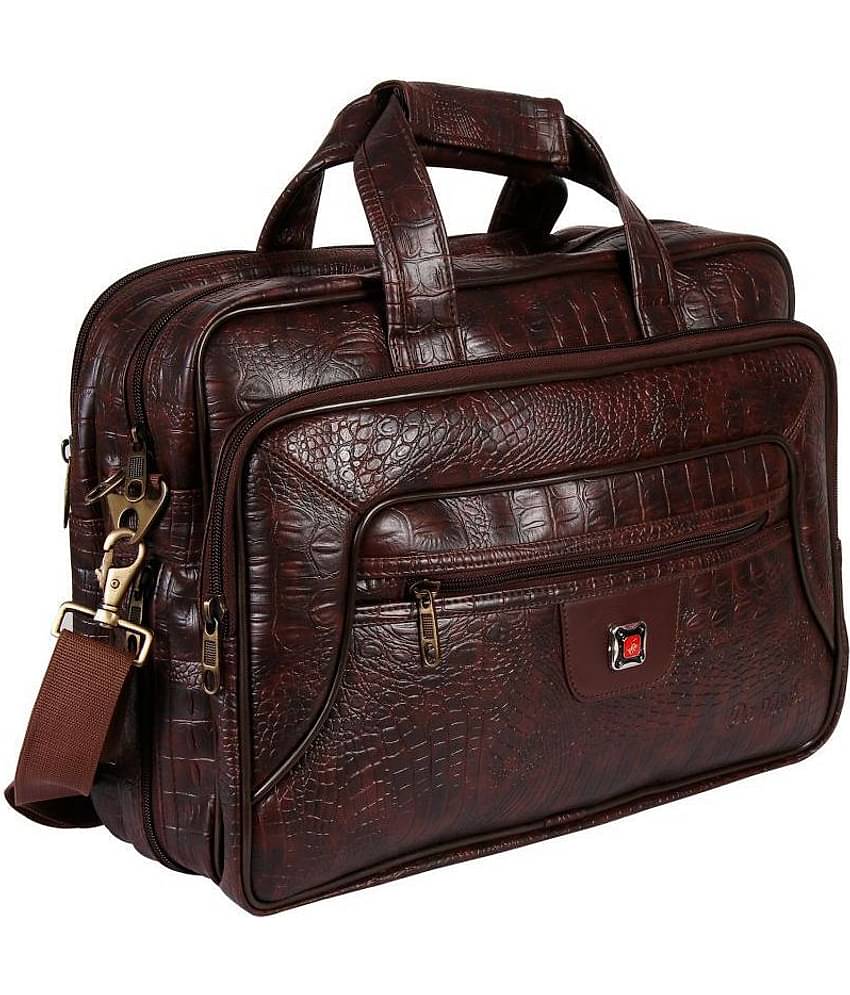 Da Tasche Brown Leather Office Bag