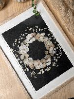 Dried Hydrangea Pressed Flower Wall Art  Botanical Frame for Weddings & Home Styling