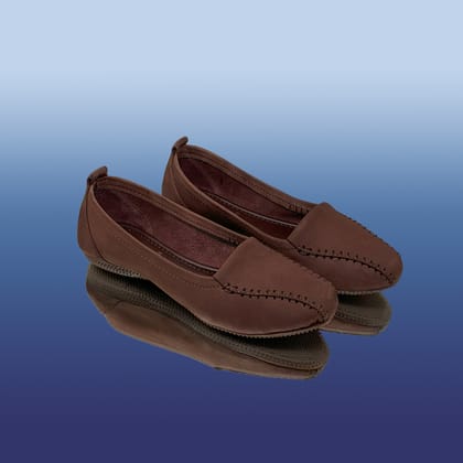 Brown Nubuck Leather Loafers-Brown / 36