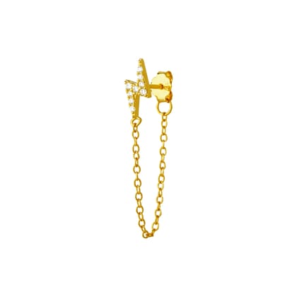 Thunder dangler chain earring-14k plated