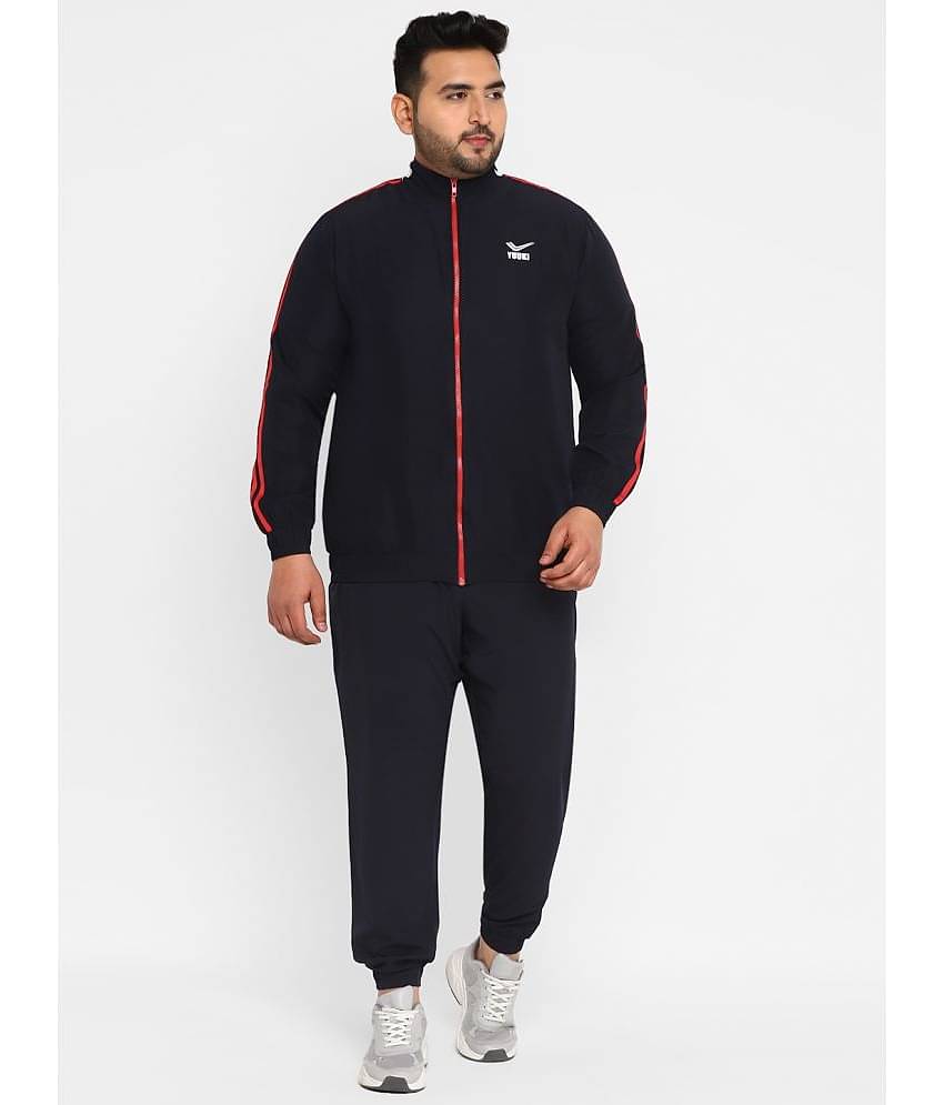 YUUKI - Navy Polyester Blend Regular Fit Striped Men's Sports Tracksuit ( Pack of 1 )