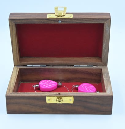 Wooden Dual Elephant Inlay Jewellery Box Wooden Dual Elephant Inlay Jewellery Box