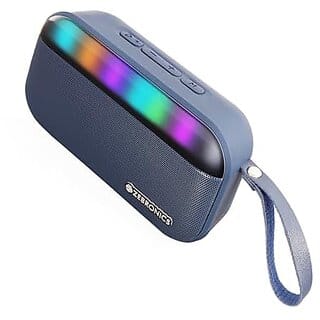 ZEBRONICS County 7 Portable Bluetooth Speaker 8 Watts Upto 15 Hours Playback Passive Radiator BTv5.3 | mSD | TWS | USB RGB LED Call Function Carry Loop (Blue).