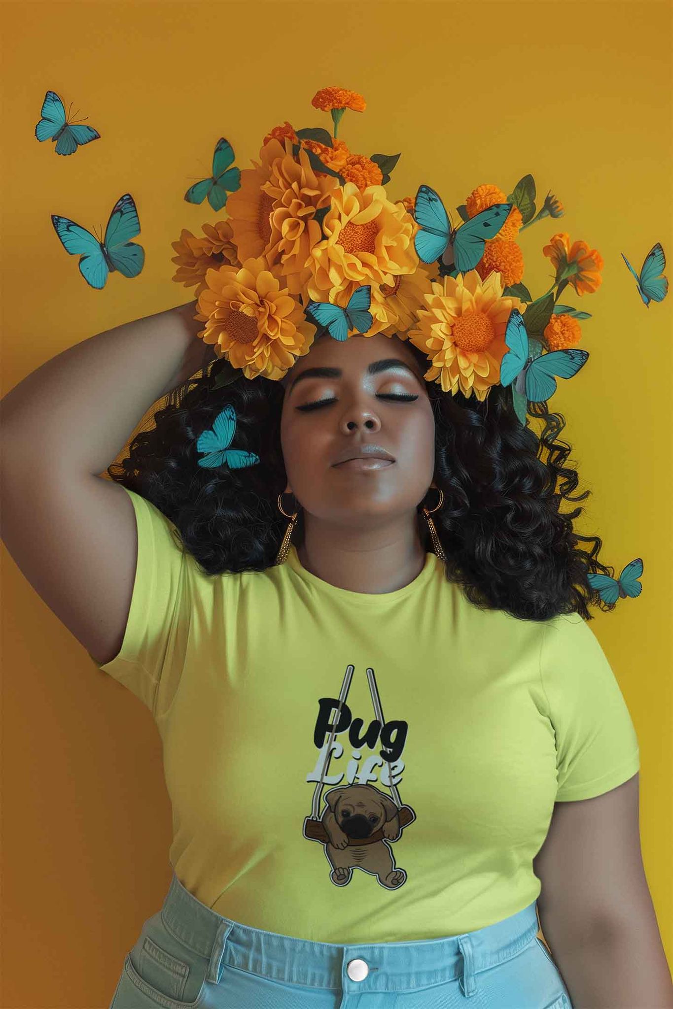 Round Neck T-Shirt (Women) - Pug Life (11 colours)