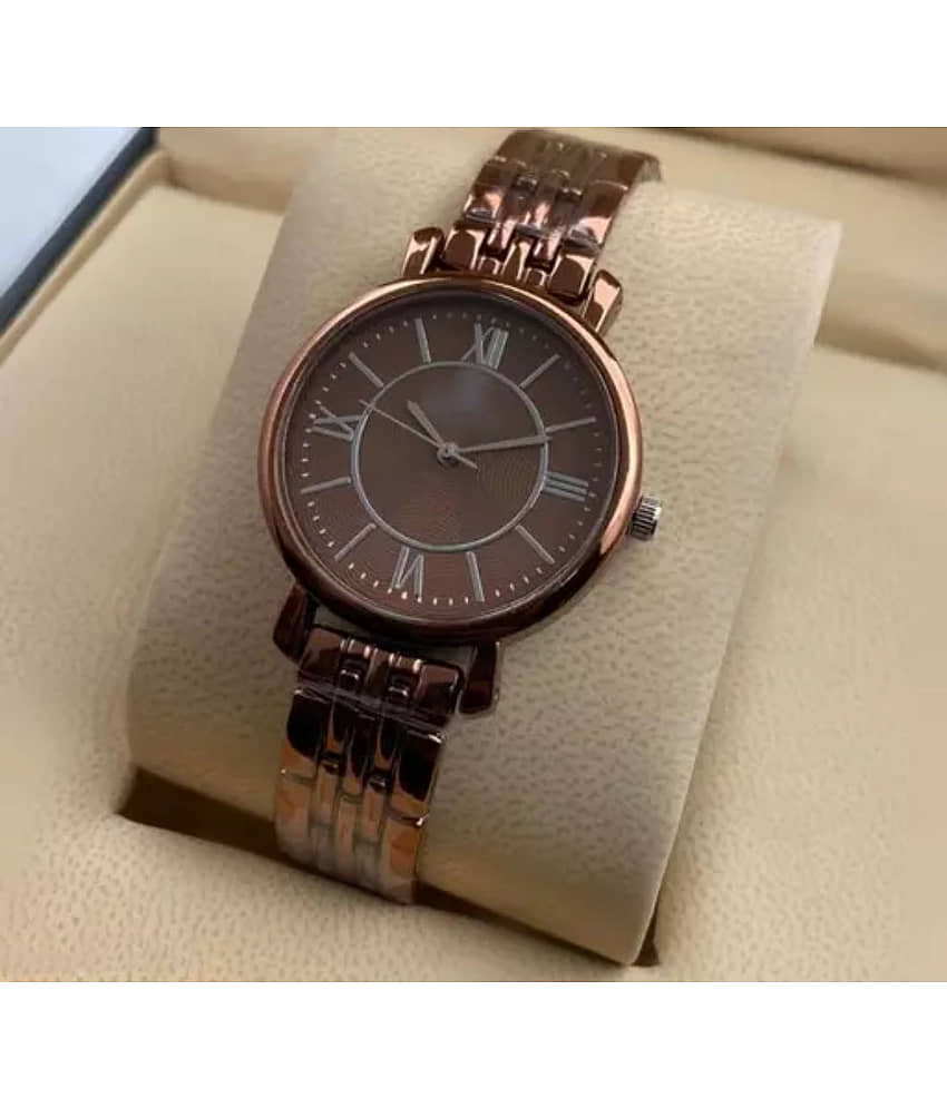 EEWHI Brown Metal Analog Womens Watch