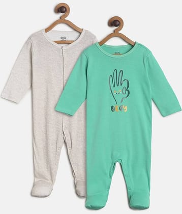 MINI KLUB Pack of 2 Baby Boys Cotton Bodysuit ( Multi Color )