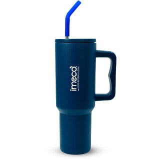 IMECO ECO SIPPER ULTRA Stainless Steel Sipper with Straw, Straw Cleaner (1.2L, Blue) BPA Free, Leak Proof Tumbler