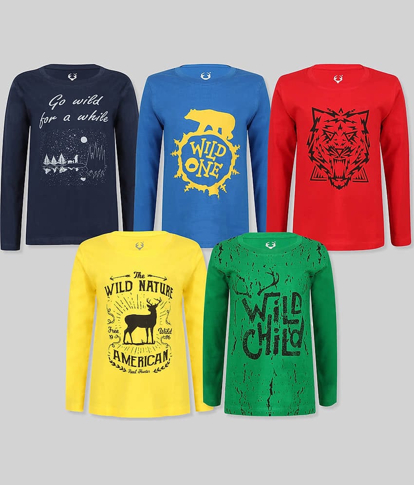 E1K Pack of 3 Boys Cotton T-Shirt ( Multicolor )