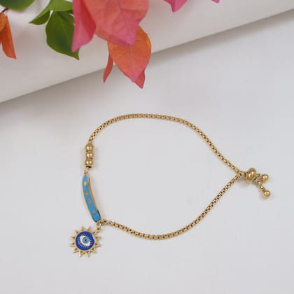 Stainless Steel Enamel Evil Eye Bracelet