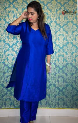 Midnight silk kurta set