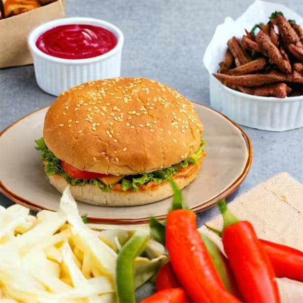 Famous aloo tikki burger