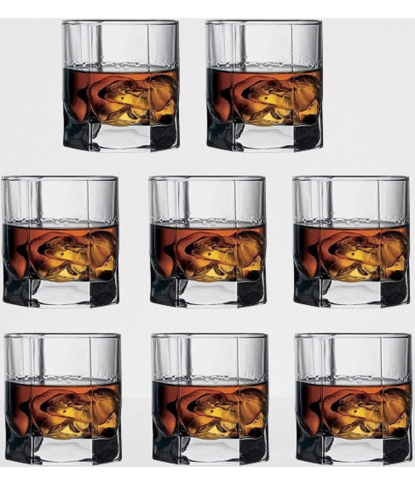 AFAST Party Glass/Beer Mug Glass Plain Wine Glasses 350 ml ( Pack of 8 ) Transparent