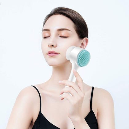 Silicone Manual Dual Face Wash Brush | Deep Pore Exfoliator & Massager | Gentle Scrub for Men & Women