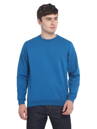 Round Neck Sweatshirt For Men - Mykonos Blue-L / Mykonos Blue