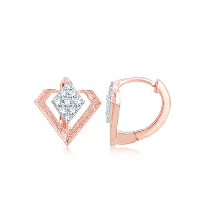 Senco Gold Bling Sheen Diamond Hoops (2.4 gram / 0.24 Ct / HI-SI / 18K Rose Gold)