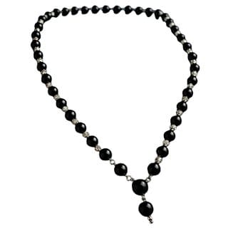Divine Karungali Protection Mala with German Silver Capping