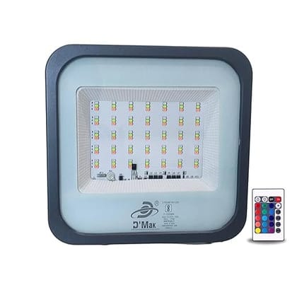 Waterproof Ultra Bright RGB (Red, Green, Blue) LED Flood Light with Remote Control for Outdoor Purposes (100 Watt, 2)