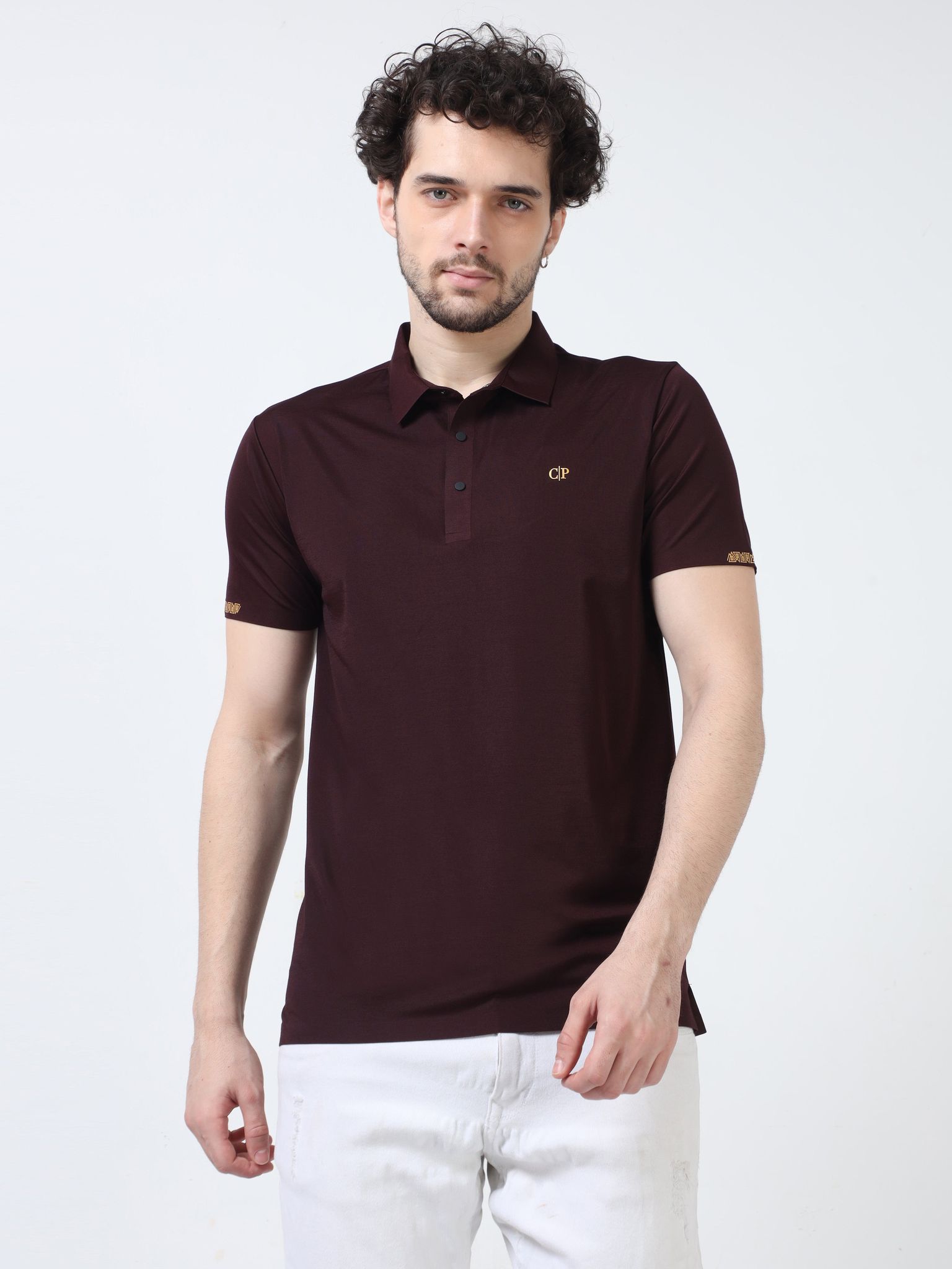 Classic Polo Men's Cotton Half Sleeve Solid Slim Fit Polo Neck Burgundy Color T-Shirt | Unico - 92 A