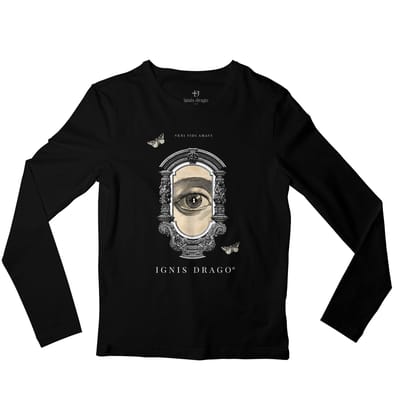 Ignis Drago Occhio Full Sleeve T-shirt-38 - S / Black