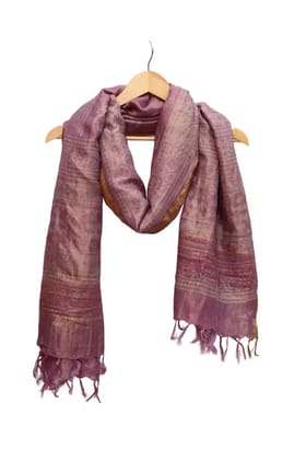 Tisser Kosa (Tussar) Silk Zari lining Handblock Print silk dupatta