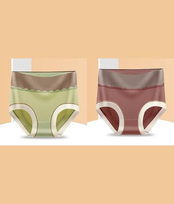 3Mads Pack of 2 Nylon Hipster For Women ( Multicolor1 )