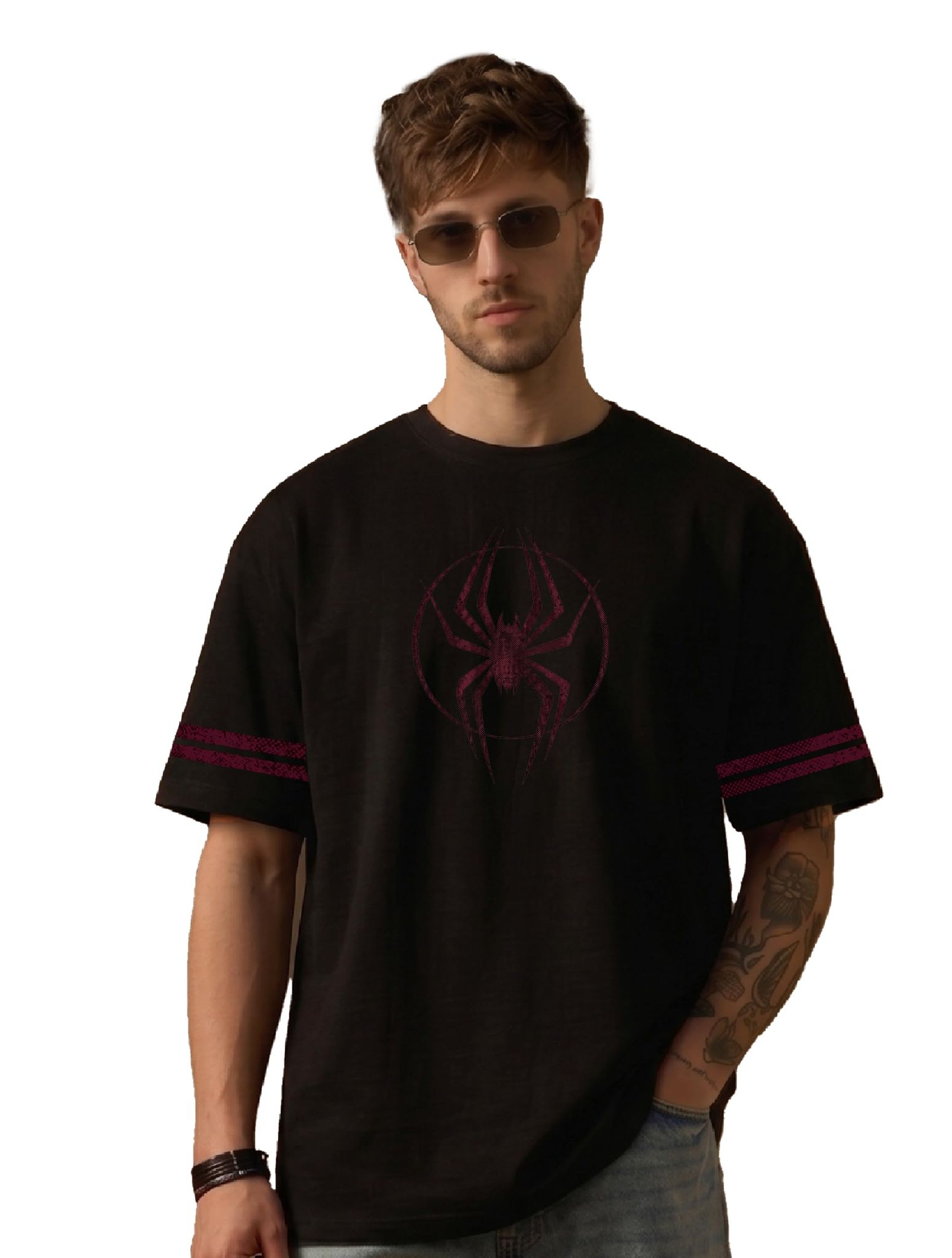 The Retro India Spider Oversized T Shirt for Women -Printed T Shirt for Men