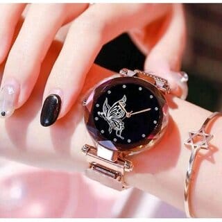 Bolun Rose Cash Megnet Rose Analog Women and Girls WatchCvvm290