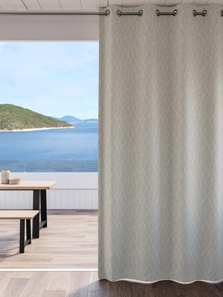 DDECOR - 100% PolyesterGeometric PatternLarge Door 9 Ft|135 CM X 260 CM| - Beige