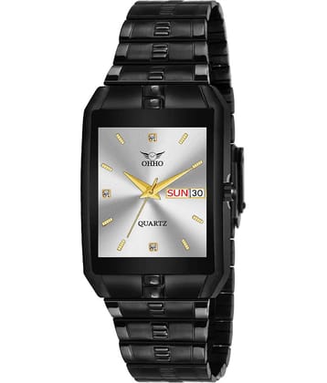 OHHO Black Stainless Steel Analog Men's Watch