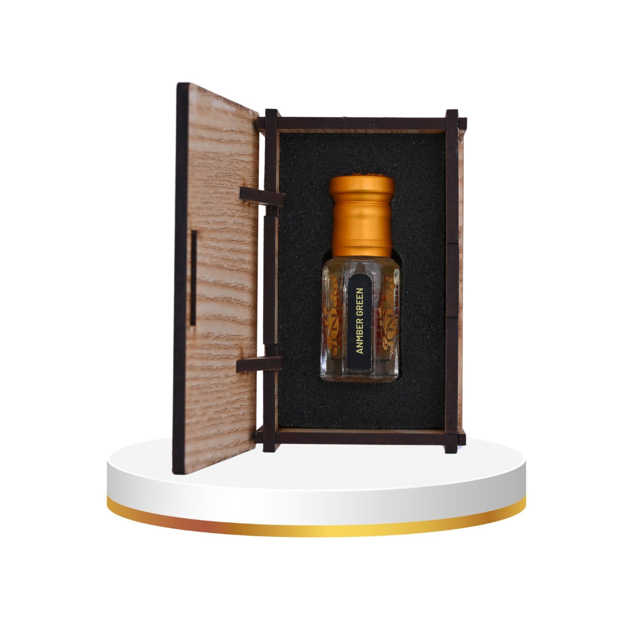 alNaqi fragrances Amber-Green-Attar 12ml - Luxury Amber Fragrance Perfume, No Alcohol Concentrated Green-Amber-Oil, High-Strength Forest-Scent, Original Signature-Parfum