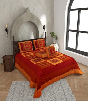 Luxury 240 TC Embroidery Silk Bedsheet for Double Bed