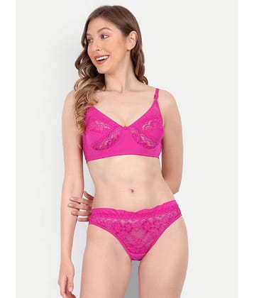 Aprozone Lycra Women's Bra & Panty Set ( Red ) Lingerie Set