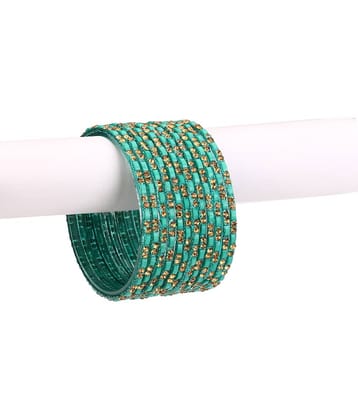 Somil Firozi 12 Bangle Set Decorative With Colorful Beads & Stone With Safety Box-DQ_2.2