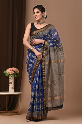 MAHESHWARI SILK BAGRU PRINT SAREE