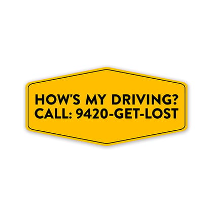 How'S My Driving? Car Sticker