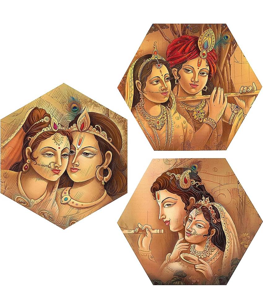 Indianara Hexagon Paintings MDF Painting Without Frame
