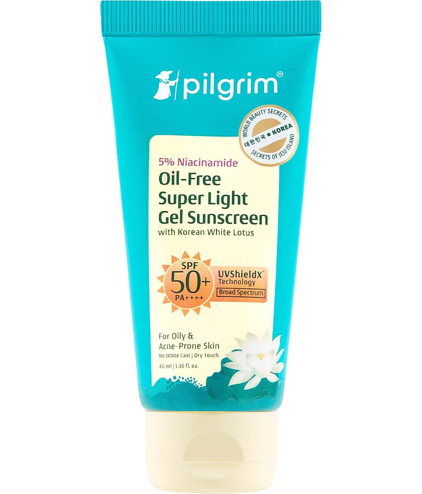 Pilgrim 5% Niacinamide Oil-Free Super Light Gel Sunscreen Spf 50+ Pa++++ Sunscreen,For All Skin Type,40Ml (pack Of 1)