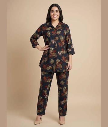 LYRA Women Printed Shirt With Trousers Co-Ord Set ( Multicolor 4 )